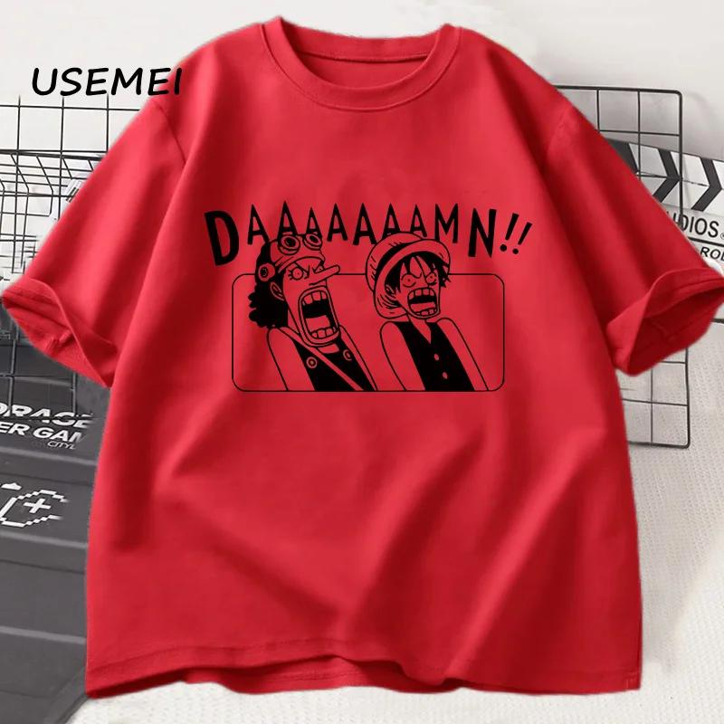Anime Graphic Tshirt Unisex Casual Tee Straw Hats Pirates Unisexga T Shirt Cotton Loose Short Sleeve Tshirt Streetwear Clothes