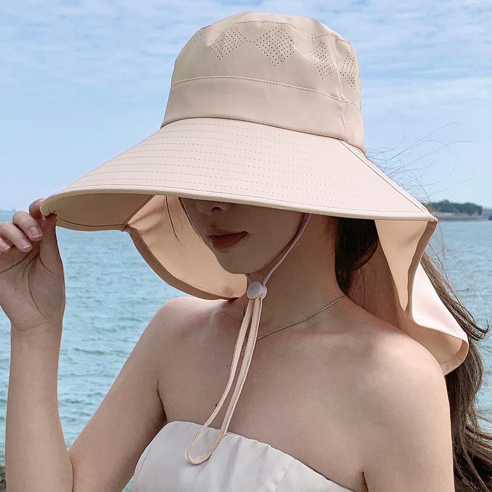 Wide Brim Shawl Fisherman Hat Anti UV Bucket Hat Fashion Panama Cap Outdoor Sports