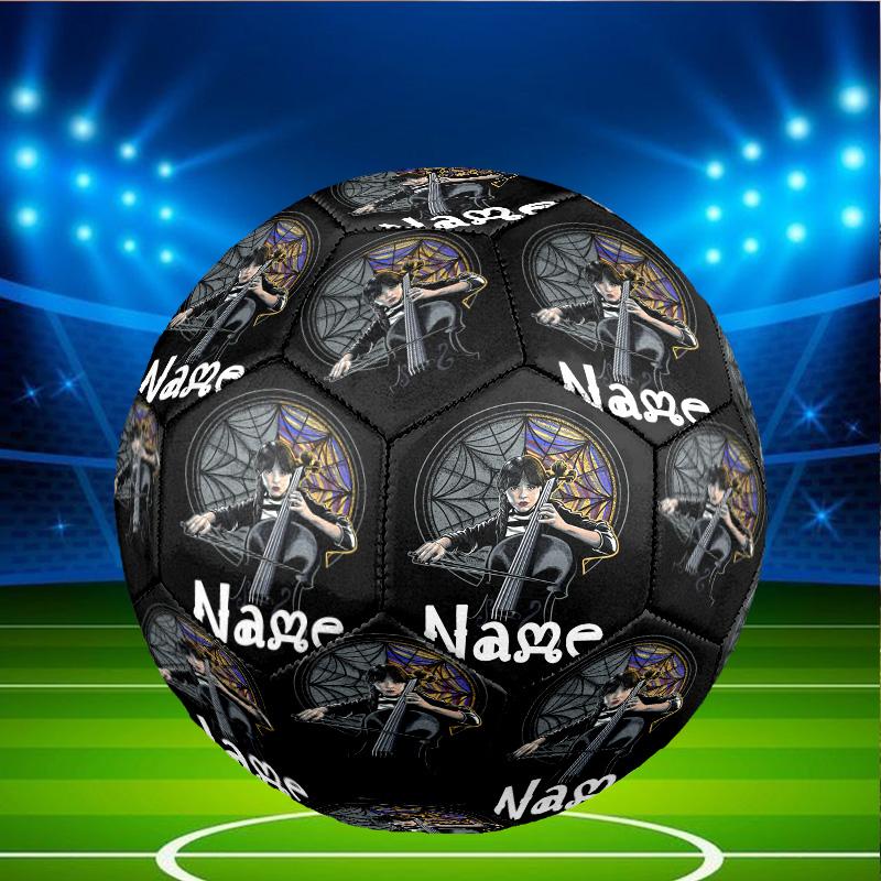 Custom Name Personalized Wednesday Print Size 5 Soccer Ball Training & Match Football, for Team, Kicking, Gift for Football