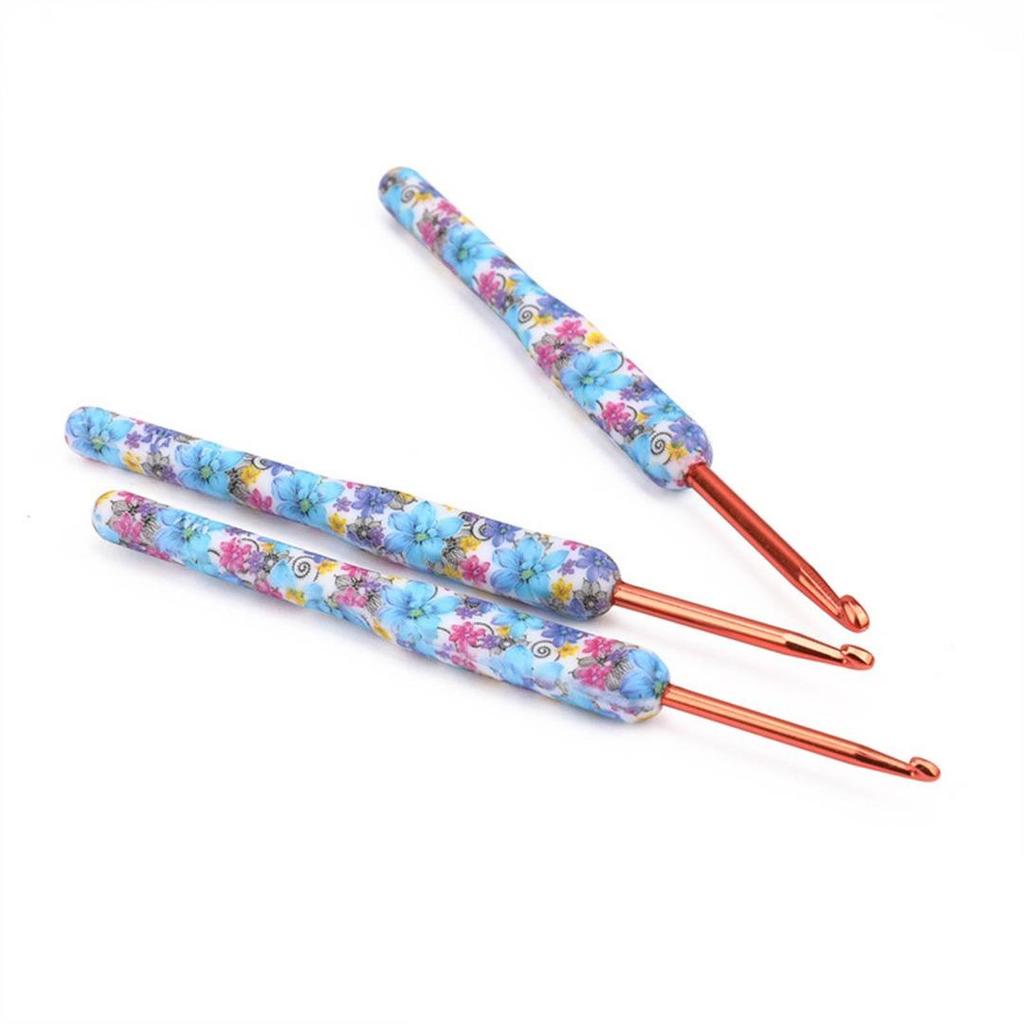 1 комплект синий 2,5-6,0 мм TPR ручка алюминиевый крючок набор инструментов для вязания