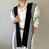 Korean Style  Knitted Shawl Shirt Shoulder Striped Fake Collar Retro Style Scarf Female Accessories