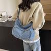 2025 New Retro Literary Denim Bag Messenger Bag Japanese and Korean Ins Simple Shoulder Bag Large-capacity Tote Bag