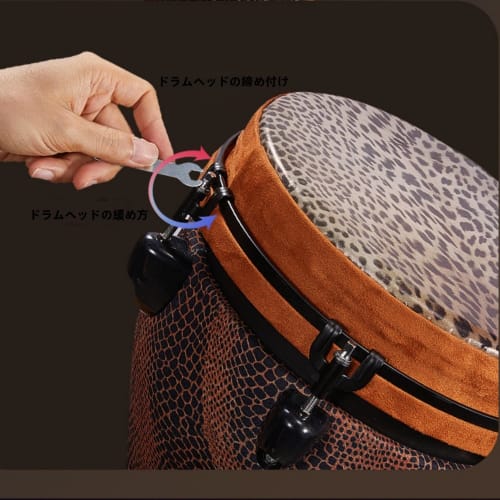 Tyoksi Джембе Ручной барабан, Народный ударный инструмент, Подходит для начинающих и взрослых (12-дюймовый, 4-дюймовый)