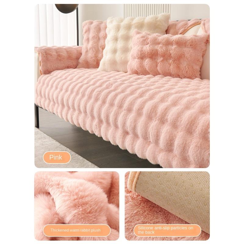 Плюшевая подушка для дивана, осенне-зимняя утолщенная противоскользящая подушка, новый кожаный чехол для дивана, полностью покрытый тканевым полотенцем