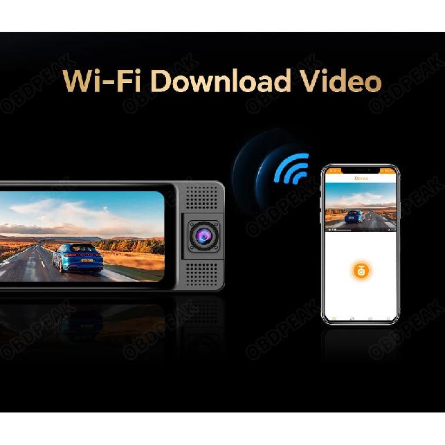 H330 11.26" Rearview Mirror 3 Cameras Front Inside Rear 4K+1080P+1080P Dash Cam Infrared Night Vision WIFI GPS Video Recorder