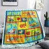 1Pc Cartoon Animals Print Flannel Blanket, High quality Comfortable for All Seasons, Home Decor, Warmth and Comfort, Perfect for Christmas Gifts