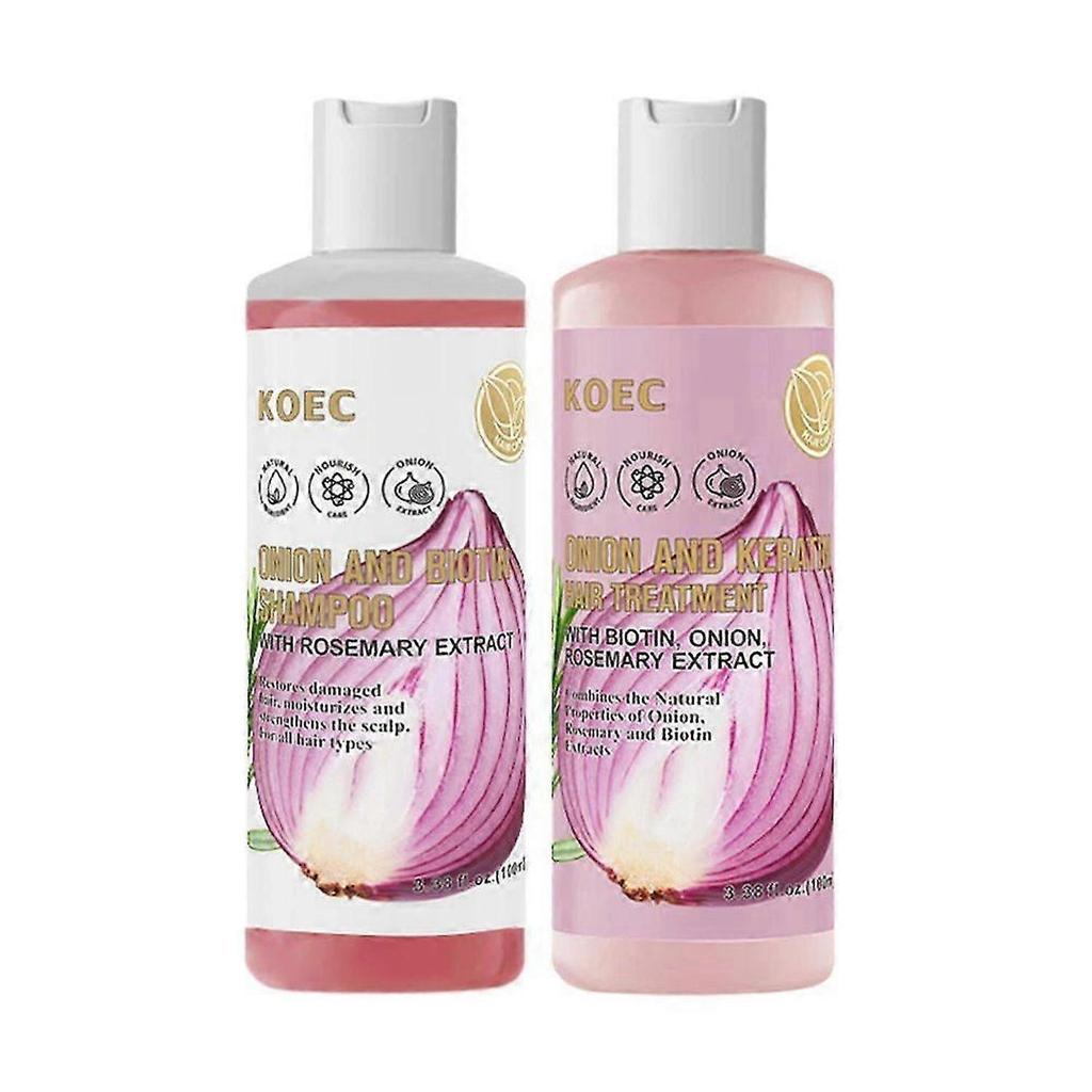 Onion Biotin & Rosemary Shampoo Conditioner Set, Natural Hair Care, Growth Shampoo Suitable for All Hair Types, Relieving Hair Loss, Promoting Hair Gr