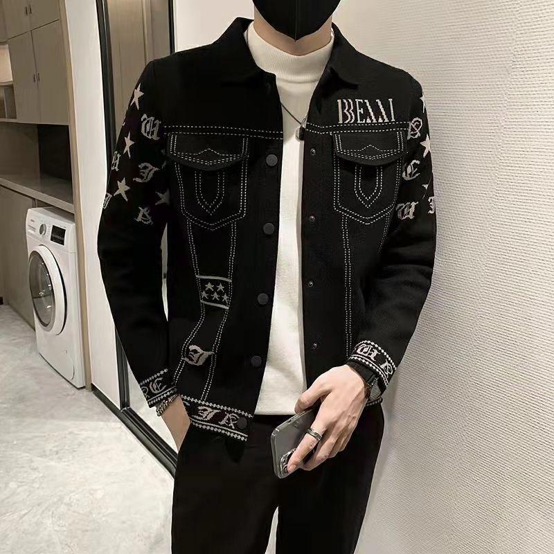 Мужская куртка с европейским воротником: Модная повседневная верхняя одежда Осень/Зима