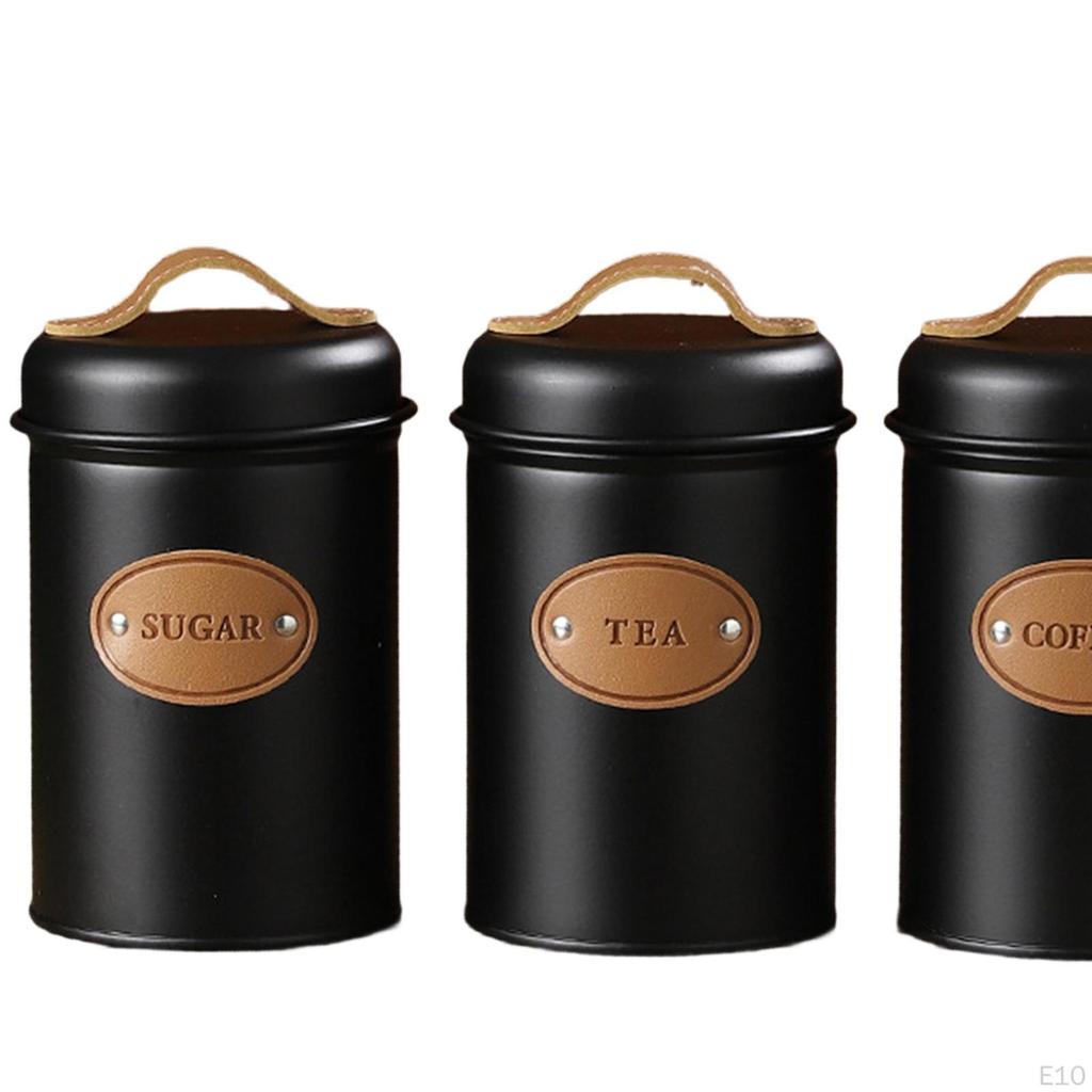 3 шт. герметичные кухонные канистры, контейнер для кофе, деревенский декор, канистра для чая и сахара