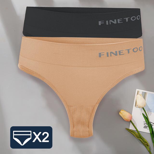 FINETOO 2 шт./компл. M-XXL Bodyshaper трусики-стринги женское тонкое нижнее белье женское нижнее белье сексуальные женские стринги трусы с высокой талией