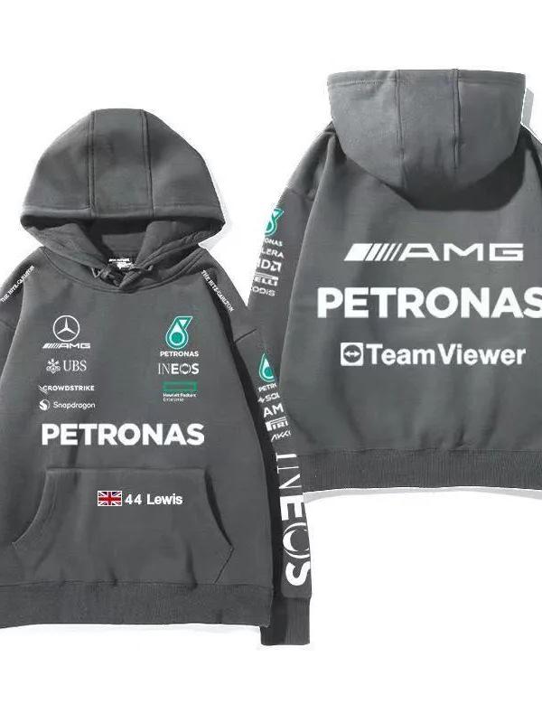 Повседневная спортивная толстовка с принтом гоночного костюма Mercedes