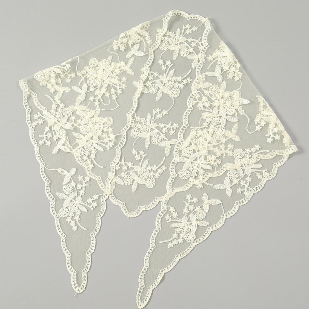Ажурный платок бандана однотонный кружевной носовой платокChiefs новый кружевной шарф для женщин