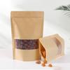 50pcs with Window Kraft Paper Self Sealing Bags Stand Up Food Storage Pouch  Business