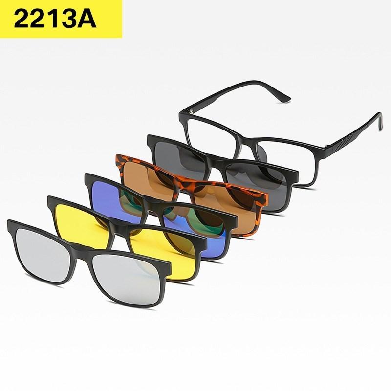 6 In 1 Custom Men Women Polarized Optical Magnetic Sunglasses Clip Magnet Clip On Sunglasses Polaroid Clip On Sun Glasses Frame