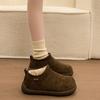 Женские большие размеры мягкие эластичные зимние со штрипкой на стопе теплые противохолодовые утепленные сноубутсы нескользящие износостойкие для улицы для отдыха кроссовки хлопковые ботинки