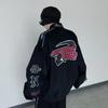 Y2K Бейсбольная куртка в гоночном стиле, женское пальто с принтом, винтажная повседневная университетская одежда с длинными рукавами и цветными блоками, осенняя одежда