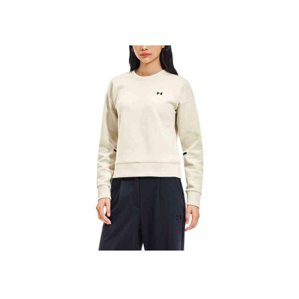 Under Armour Однотонный тренировочный свитер с круглым вырезом, женский свитшот, светло-хаки 1379835-273