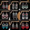 Bohemian Ethnic Style Blue Turquoise Tassel Earrings for Women