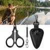 Рыболовные ножницы с защитой от потери ручного троса, острыми зубчатыми лезвиями, компактным дизайном, портативными многофункциональными металлическими ножницами
