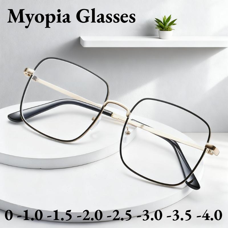 Anti-Blue Light Myopia Glasses Unisex Finished Product Versatile Fashionable Street-Style Photography Eyewear 0 To -4.0