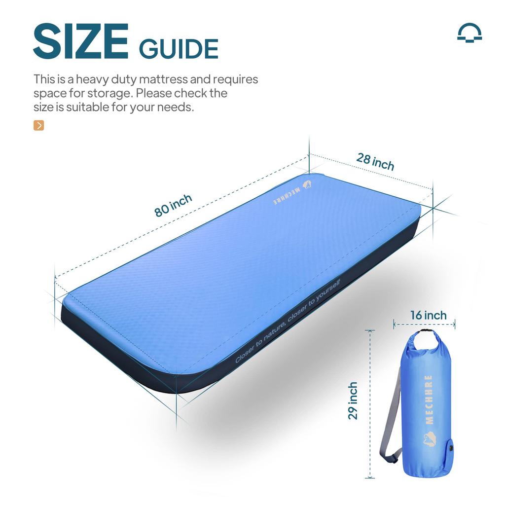Thick Self Inflating Sleeping Pad with Solid Foam Camping Mattress with Pump Sack Portable Roll Up Bed Inflatable Outdoor Mat