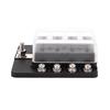 8 Way Blade Fuse Box Holder Fuse Blocks with LED Indicator 10Pcs Fuses 10Pcs Connector Terminals for Car Boat Marine