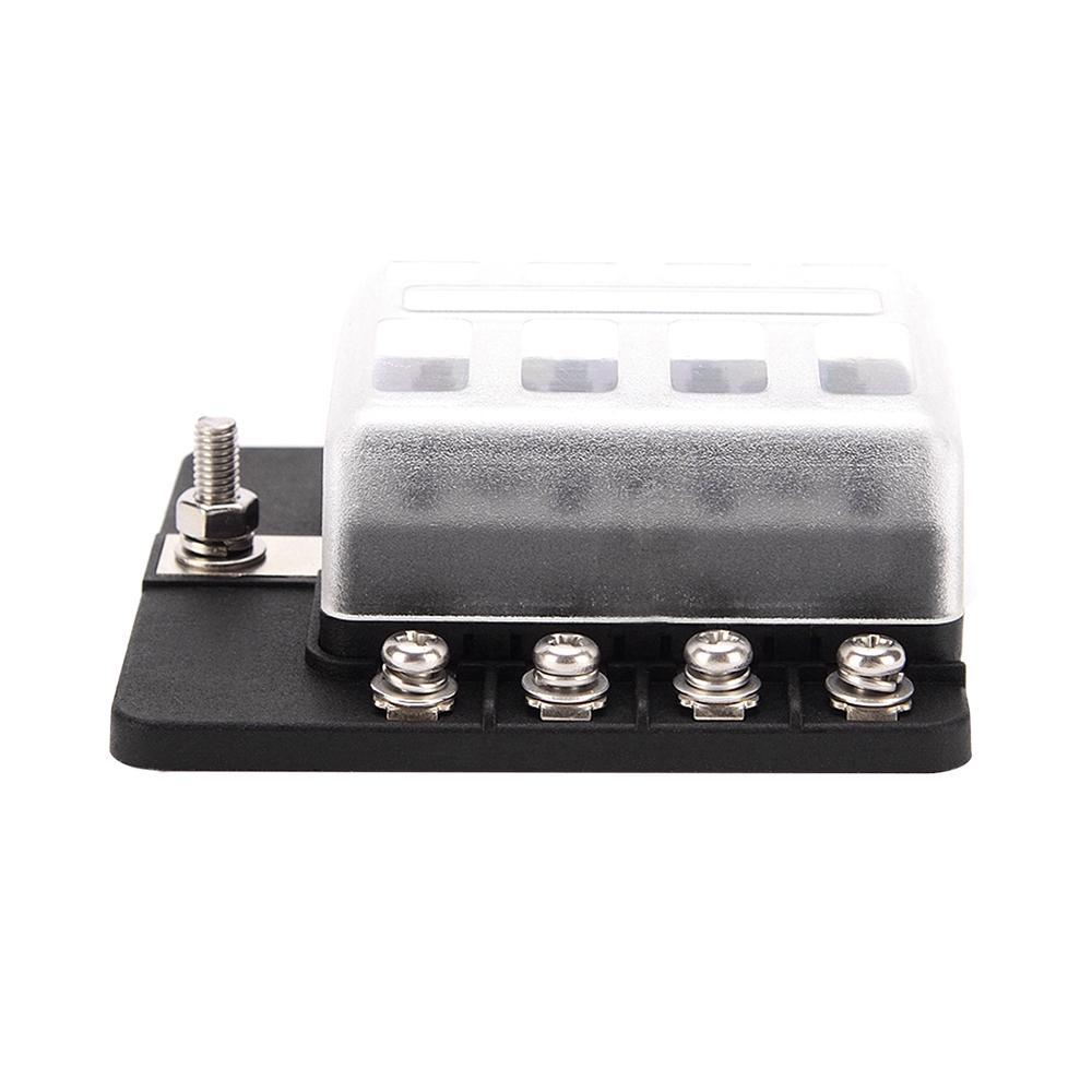 8 Way Blade Fuse Box Holder Fuse Blocks with LED Indicator 10Pcs Fuses 10Pcs Connector Terminals for Car Boat Marine
