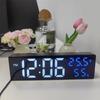 Большие цифровые настенные часы с питанием от USB, индикацией температуры, влажности, даты, ночного режима, яркости, затемнения, повтора 12/24 ч., настольные светодиодные часы-будильник