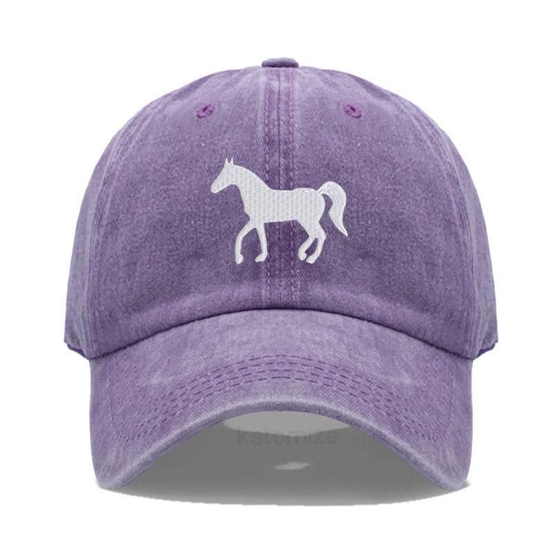 Women's Baseball Cap Men's Washed Cotton Horse Embroidery Dad Hat Sport Golf Caps For Man Sun Hats Dropshipping