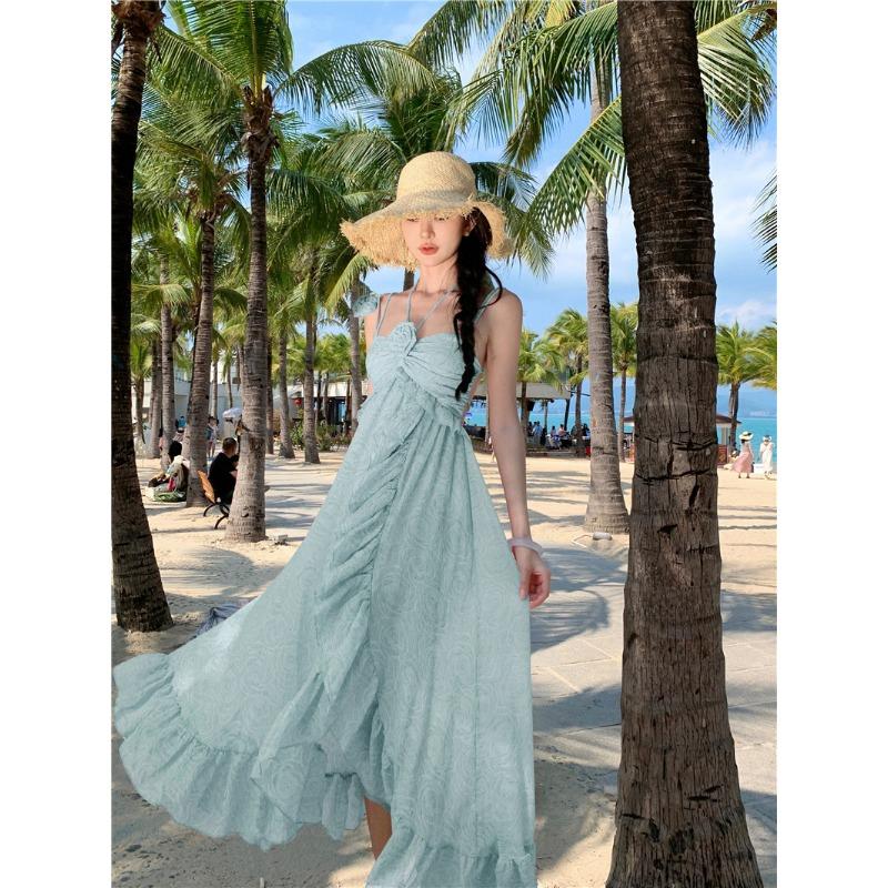 Женские летние винтажные однотонные нерегулярные праздничные платья с лямкой на бретельках