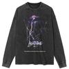 Футболка уличная с рисунком Lightning, черная, стираная, хлопковая, унисекс, топы, футболки, большие размеры, длинная футболка