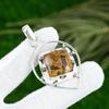 Square Bauxite Stone Sister Handcrafted Ethnic Bezel Pendant Jewelry 925 Silver