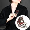 1/4Pcs Retro Style Brooch Sparkling Rhinestones Inlaid Horse Head Design Pin Clothes Hats Bags Badge Horse Year Zodiac Accessories