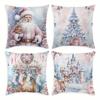 Christmas Dreamy Pillows: Santa, Tree, Castle & Socks Designs Sofa Room Cushion Cover Home Decoration New Year Gift