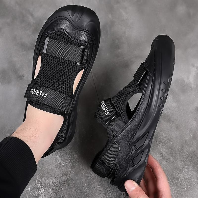 Sandals Men's Summer New Vietnam Roman Beach Shoes Bag Toe Mesh Breathable Men's Outdoor Casual Shoes