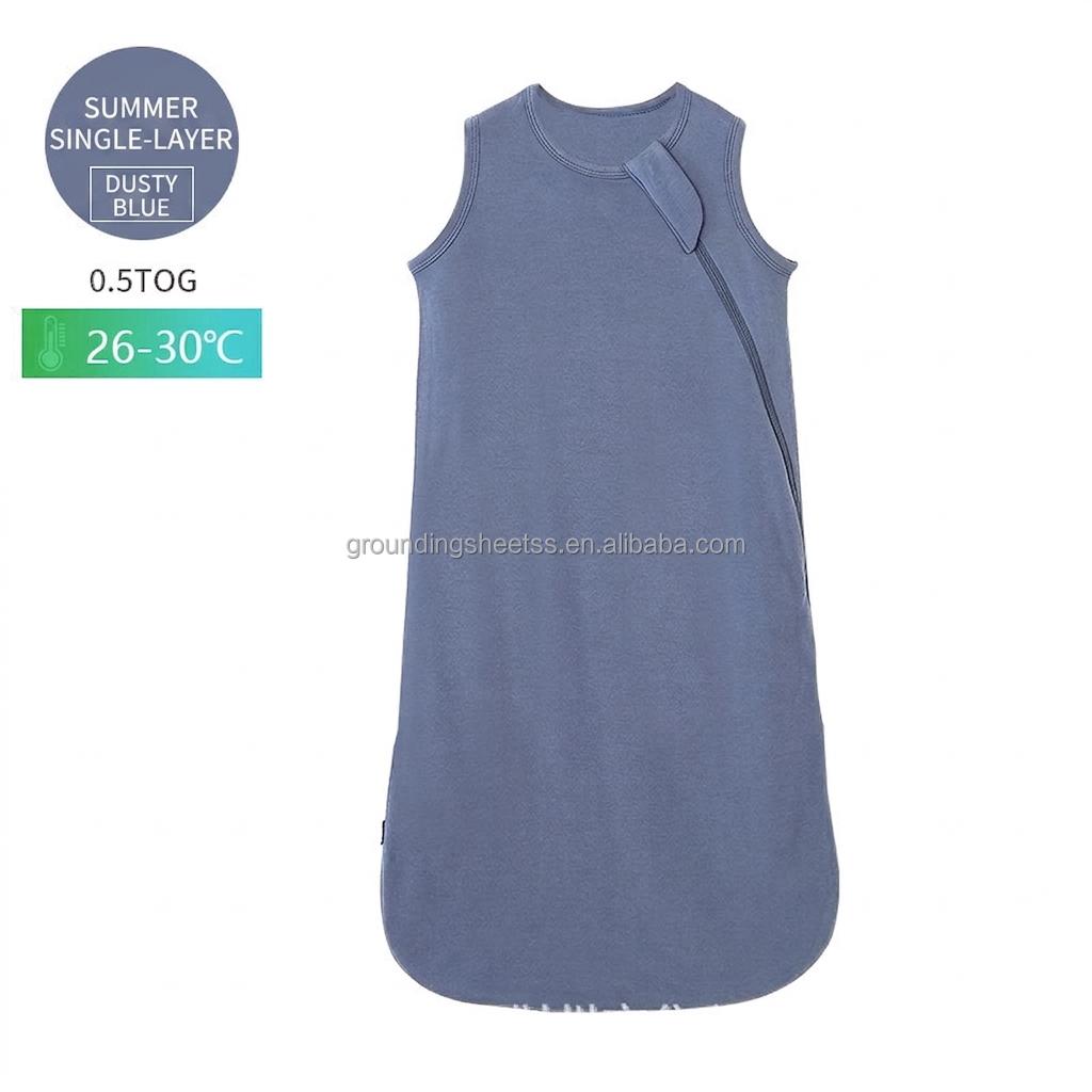 Soft Bamboo Fiber Baby Sleep Sack Summer Swaddle Vest Anti-Kick Lightweight Infant Sleeping Bag Cozy Wear
