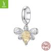 Design S925 Sterling Silver Platinum Plated Bee Pendant Diy Bracelet Jewelry Accessories