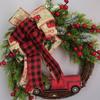 Рождественский венок с красным грузовиком и бантом из ягод ротанга, многоразовый праздник, в помещении, на открытом воздухе, окно, передняя дверь, подвесное искусственное украшение гирлянды