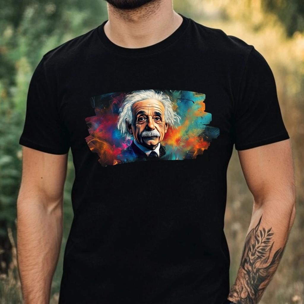 T-Shirt Herren Albert Einstein Motiv Baumwolle Größe XS bis 5XL