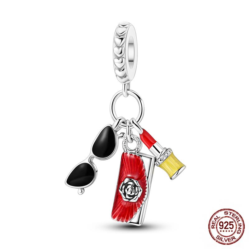 Ежедневные статьи Медные розовые парфюмерные шармы Камера Гантель Смарт-часы Бусины Подходят для оригинальных браслетов DIY Ювелирный подарок