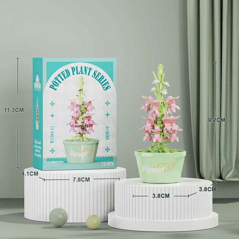 Букет Вечных Цветов Бонсай Комнатное Растение Модель Микро Строительные Блоки Украшение для Дома Головоломка Игрушки Детские Подарки на День Рождения Рождество