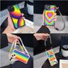 Мягкие чехлы для телефонов Ae93 Rainbow Art Design для iPhone 16 15 14 13 12 11 Pro Max 7 8 Plus XR XS с ремешком на запястье, защитным шнурком для углов, задней крышкой