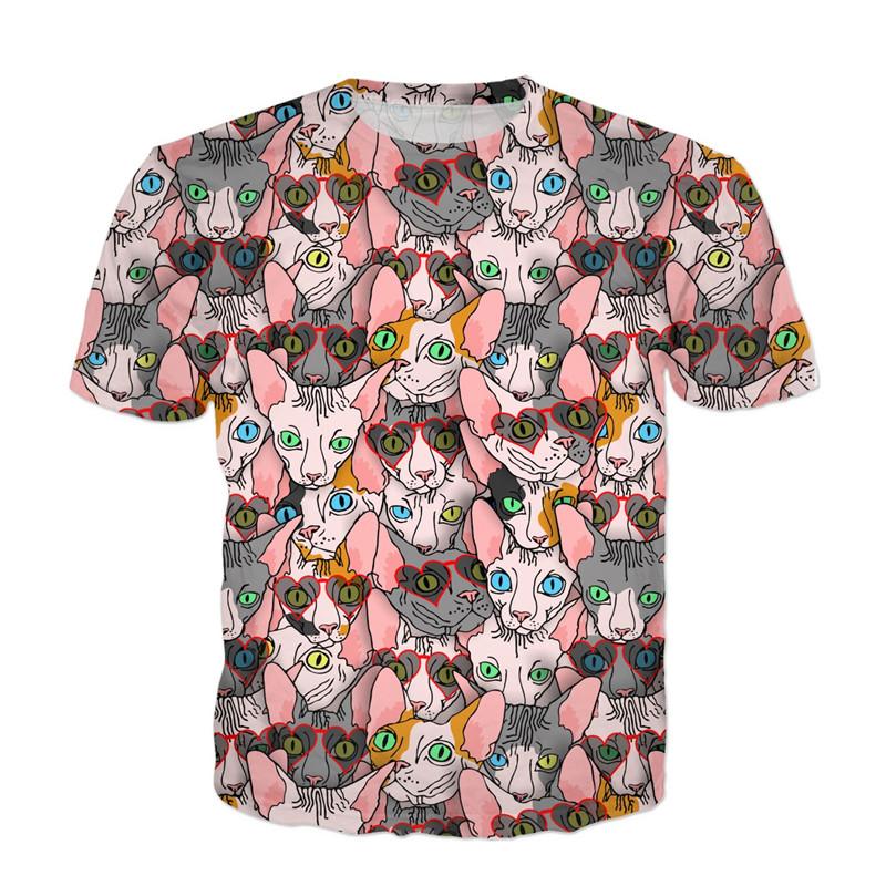 Новые забавные футболки с изображением животных, кошек и собак, летняя мода, повседневные тренды, интересные футболки с круглым вырезом, 3D-принты, уличные топы