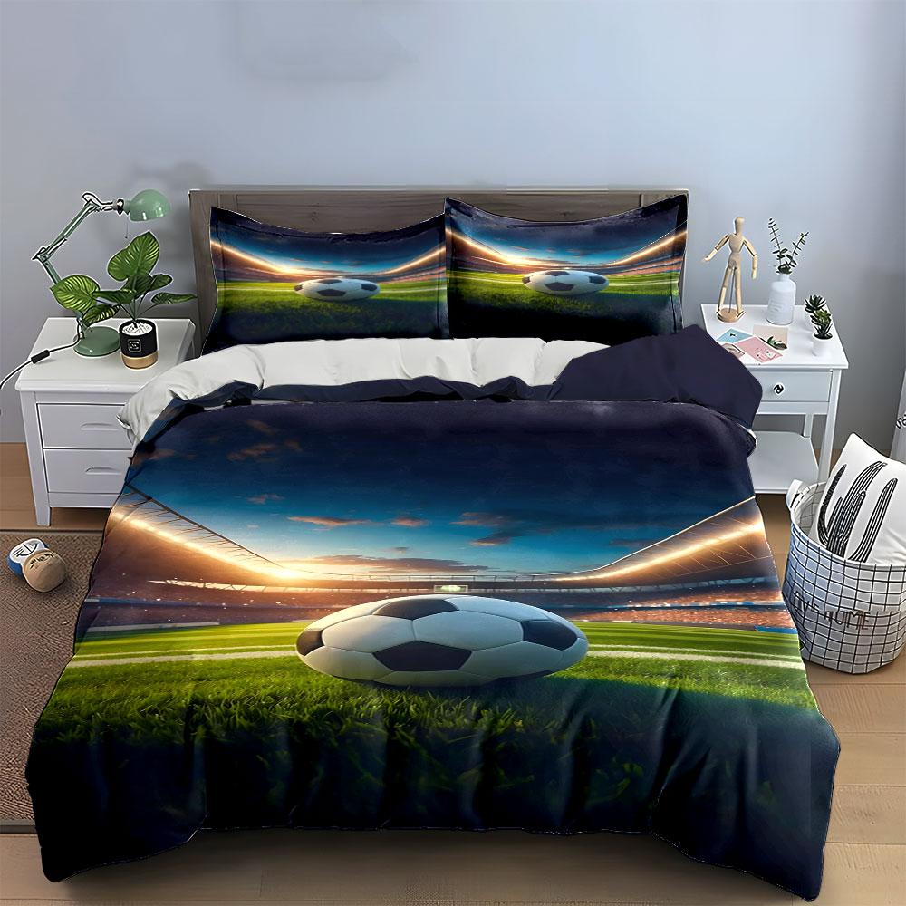 Soccer ball, field, stadium. Bedding sets Duvet cover sets Duvet covers Pillowcases(1 * Duvet Cover 2 * Pillowcases without duvet insert)