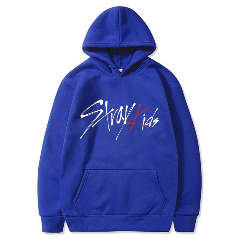 Худи K-pop Stray Kids Унисекс Оверсайз Толстовка на флисе с карманом Уличный стиль Повседневный Свитшот с длинным рукавом