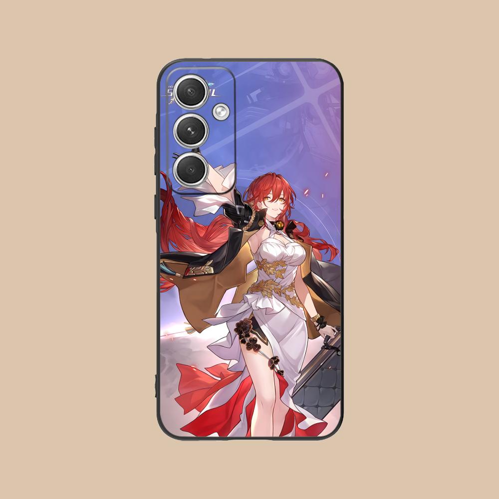 HSR Himeko Матовый ТПУ Чехол для Мобильного Телефона для Samsung Galaxy S26 S25 S24 S23 S22 S21 S20 Note20 Plus FE Ultra Цветной Чехол