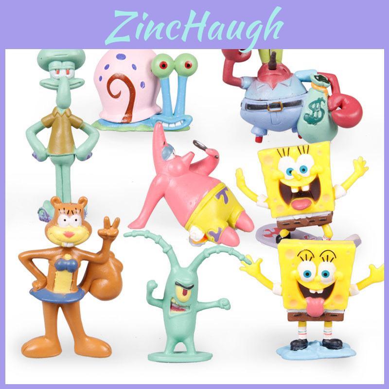 Premium Quality Spongebob Squarepants Patrick Sandy Gary 12 Pcs Action Figure Cake Topper Toys For Collectors