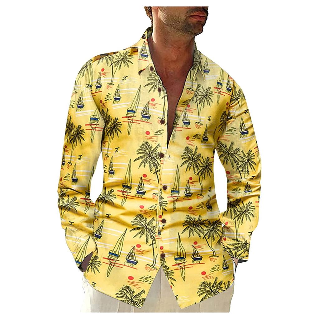 Мужская модная повседневная рубашка с длинным рукавом и пуговицами с лацканами, верхняя блузка