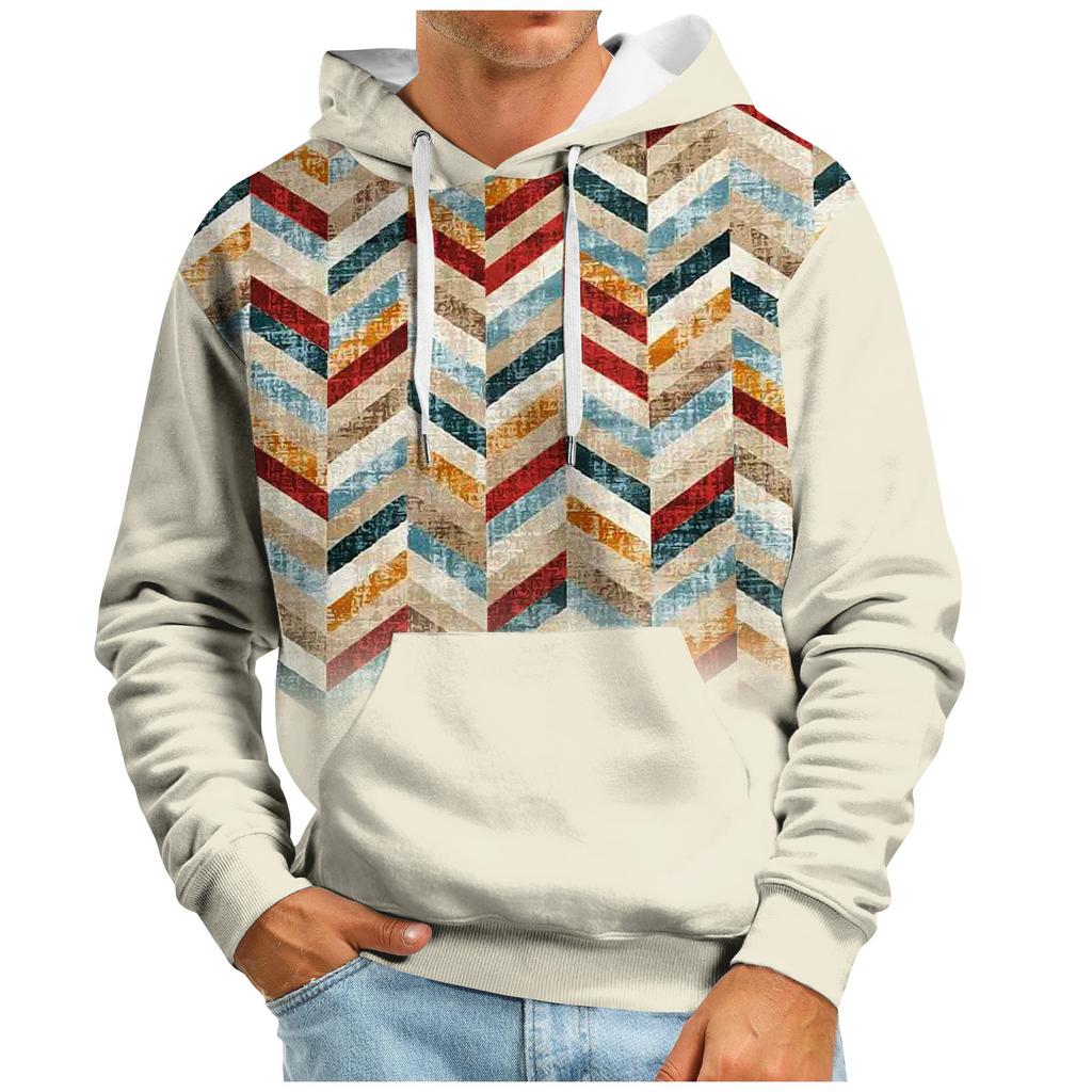 Модный свободный мужской и женский свитер с капюшоном с длинным рукавом и принтом