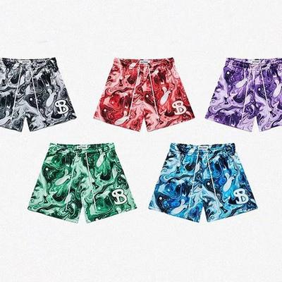 BKTSQD Мужские быстросохнущие сетчатые баскетбольные шорты 'Жемчуг' - Свободный крой, Повседневные уличные спортивные штаны с четырьмя точками